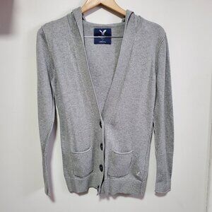 AMERICAN EAGLE Vintage Angora Rabbit Blend Cardigan Button Up Grey Women's Small